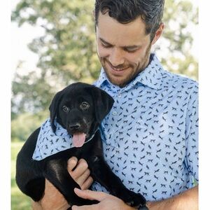 RHOBACK The Lab Men’s Shirt Sleeve Blue Performance Polo Size Medium M